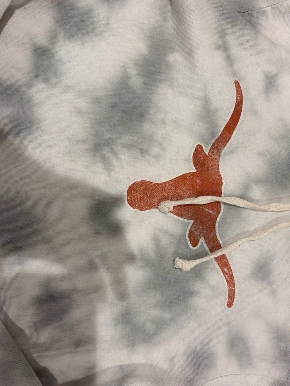 Alternative Women’s Cropped Crewneck Hoodie with Orange Longhorn Tie-Dye - Picture 2 of 5
